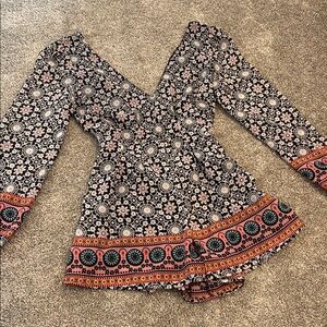 Floral Long Sleeve Romper